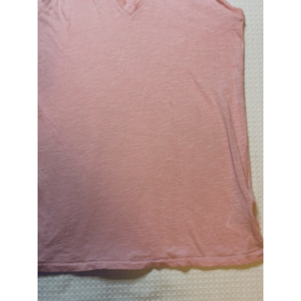 Madewell Whisper Cotton V-Neck Tank Top Pink Slub Knit Sleeveless Shirt XS - Picture 6 of 15